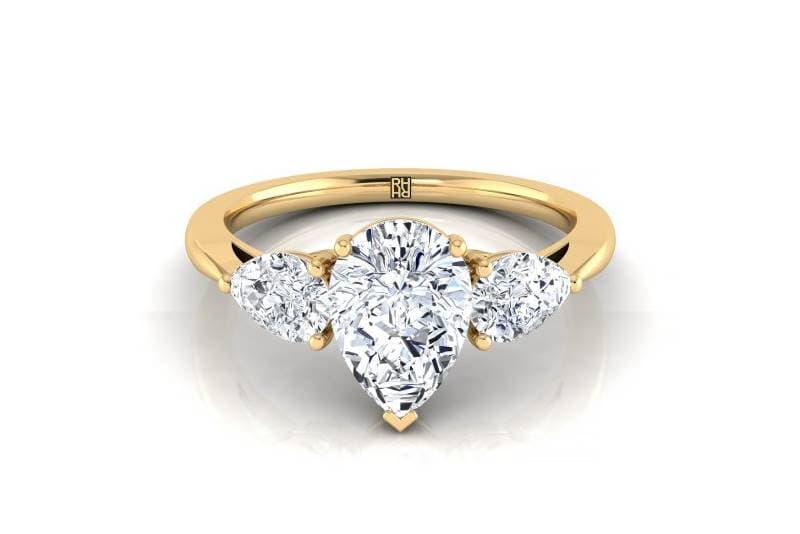 Rings Engagement Diamond Shaped Pear: 10 Sedemên Kirînê